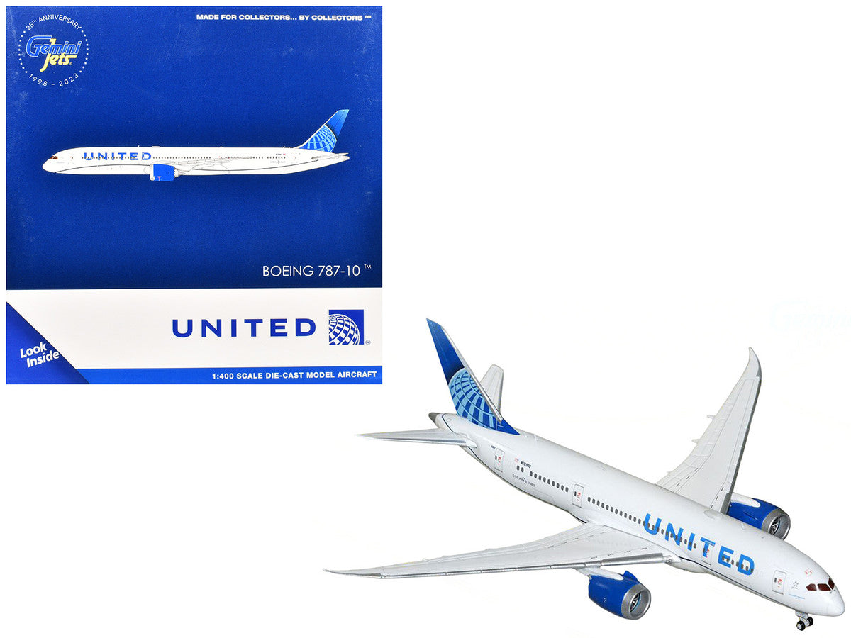 Boeing 787-8 Commercial Aircraft "United Airlines" (N26902) White with Blue Tail 1/400 Diecast Model Airplane by GeminiJets 2