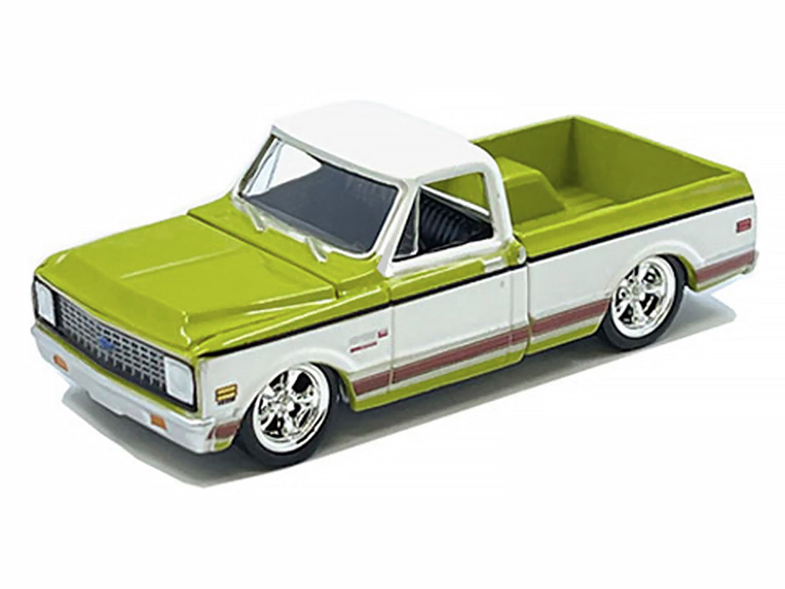 1972 Chevrolet C-10 Short Bed Pickup Truck Mustard Yellow and White "Mijo Exclusives" Series 1/64 Diecast Model Car by Greenlight