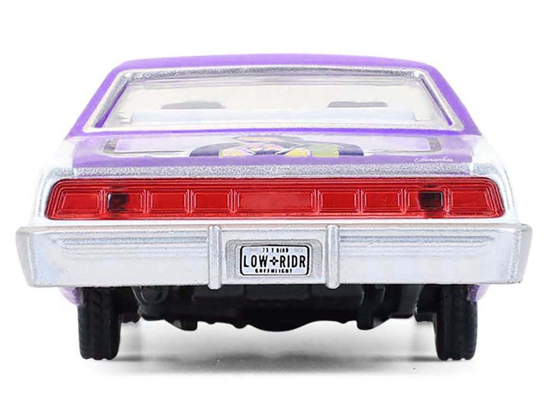1973 Ford Thunderbird Lowrider "Michael Heralda Special Edition" Purple Metallic with Graphics and White Interior "Hobby Exclusive" Series 1/64 Diecast Model Car by Greenlight