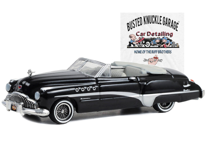 1949 Buick Roadmaster Rivera Convertible Black "Busted Knuckle Garage Car Detailing" "Busted Knuckle Garage" Series 2 1/64 Diecast Model Car by Greenlight-1