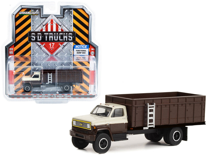 1981 Chevrolet C-70 Grain Truck Brown and Tan with Brown Bed "S.D. Trucks" Series 17 1/64 Diecast Model Car by Greenlight-0