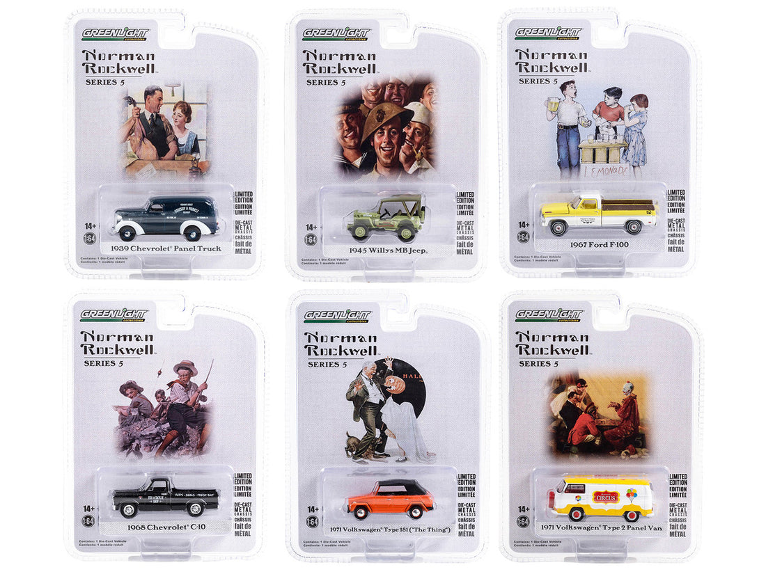 "Norman Rockwell" Set of 6 pieces Series 5 1/64 Diecast Model Cars by Greenlight-0