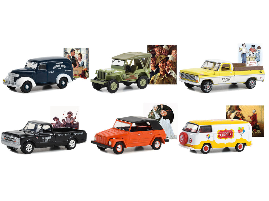 "Norman Rockwell" Set of 6 pieces Series 5 1/64 Diecast Model Cars by Greenlight-1