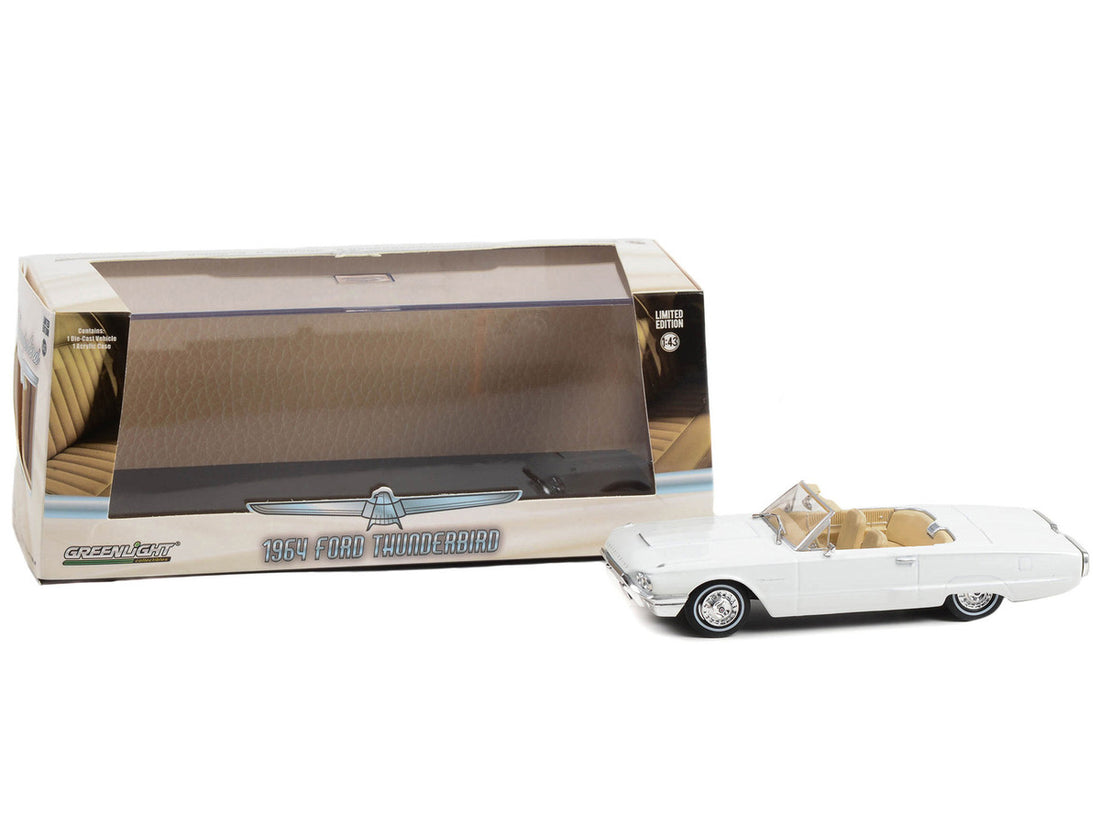 1964 Ford Thunderbird Convertible Wimbledon White 1/43 Diecast Model Car by Greenlight-1