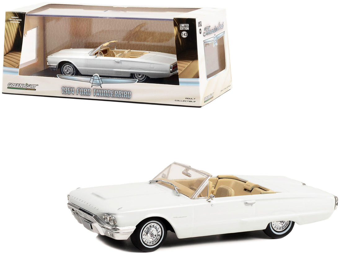 1964 Ford Thunderbird Convertible Wimbledon White 1/43 Diecast Model Car by Greenlight-0