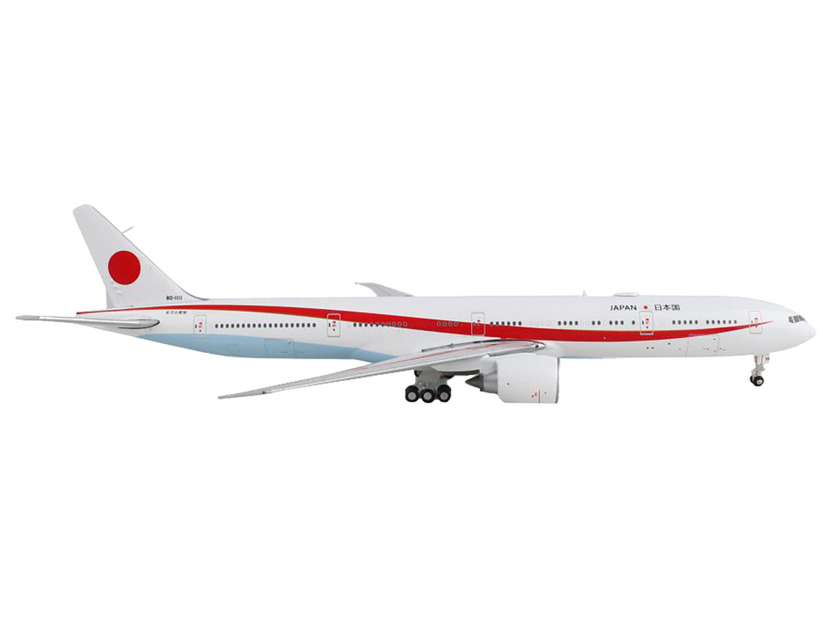 Boeing 777-300ER Commercial Aircraft "Japan Air Self-Defense Force" White with Red Stripes "Gemini Macs" Series 1/400 Diecast Model Airplane by GeminiJets-1