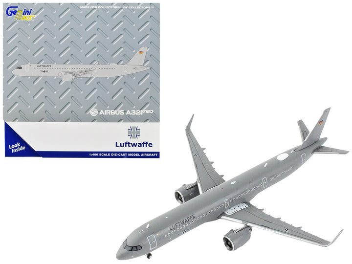 Airbus A321neo Transport Aircraft "German Luftwaffe" Gray "Gemini Macs" Series 1/400 Diecast Model Airplane by GeminiJets-0