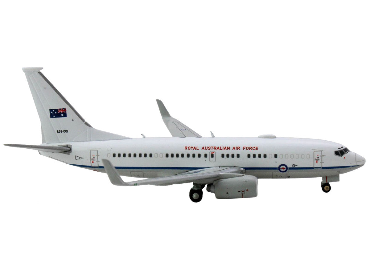 Boeing 737-700 Aircraft "Royal Australian Air Force" (A36-001) White with Blue Stripes "Gemini Macs" Series 1/400 Diecast Model Airplane by GeminiJets-1