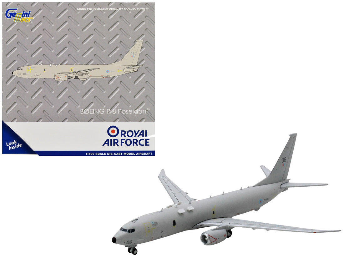 Boeing P-8 Poseidon Patrol Aircraft "British Royal Air Force" (ZP806) Gray "Gemini Macs" Series 1/400 Diecast Model Airplane by GeminiJets-0