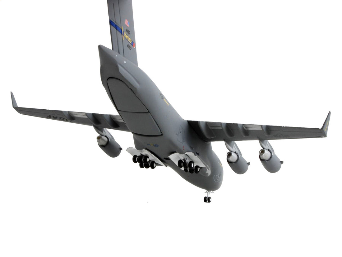 Boeing C-17 Globemaster III Transport Aircraft "Charlotte Air National Guard - United States Air Force" Gray "Gemini Macs" Series 1/400 Diecast Model Airplane by GeminiJets-2