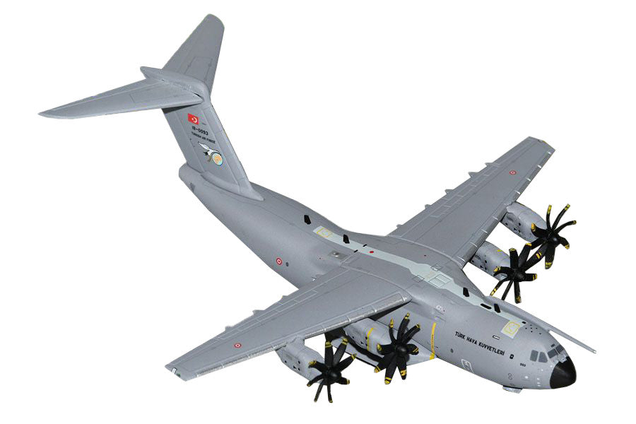 Airbus A400M Atlas Transport Aircraft "Turkish Air Force" (18-0093) Gray "Gemini Macs" Series 1/400 Diecast Model Airplane by GeminiJets-0