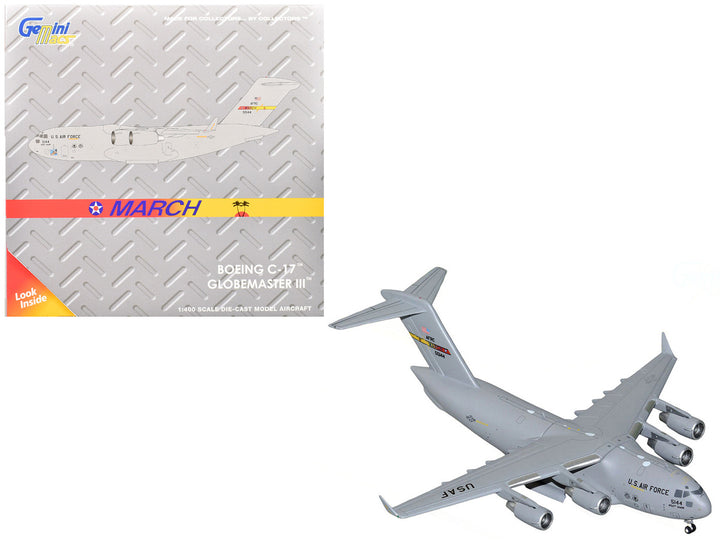 McDonnell Douglas C-17 Globemaster III Transport Aircraft "452nd AMW March ARB" United States Air Force "Gemini Macs" Series 1/400 Diecast Model Airplane by GeminiJets-0