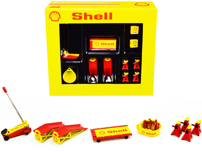 Shop Tool Set of 6 pieces "Shell Oil" 1/18 Diecast Replica by GMP-0