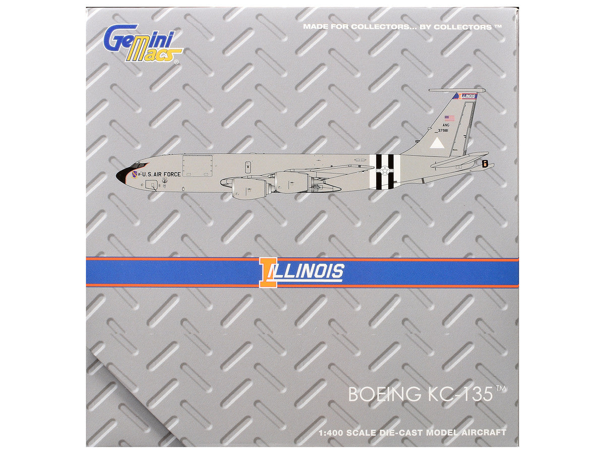 Boeing KC-135R Stratotanker Aircraft "Illinois Air National Guard" United States Air Force (63-7981) Gray "Gemini Macs" Series 1/400 Diecast Model Airplane by GeminiJets-2