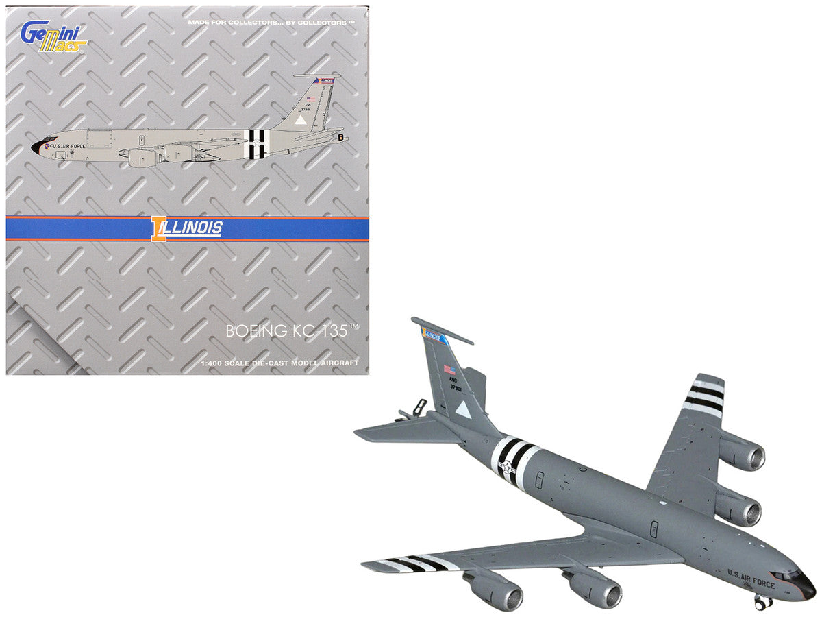 Boeing KC-135R Stratotanker Aircraft "Illinois Air National Guard" United States Air Force (63-7981) Gray "Gemini Macs" Series 1/400 Diecast Model Airplane by GeminiJets-0