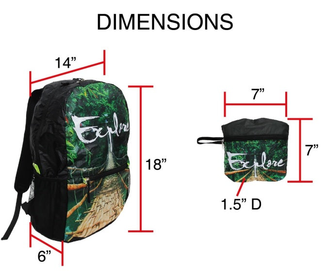 Backpacks - 24 LITER Summit GoPak Sunset Palms Folding Lightweight Backpack 3