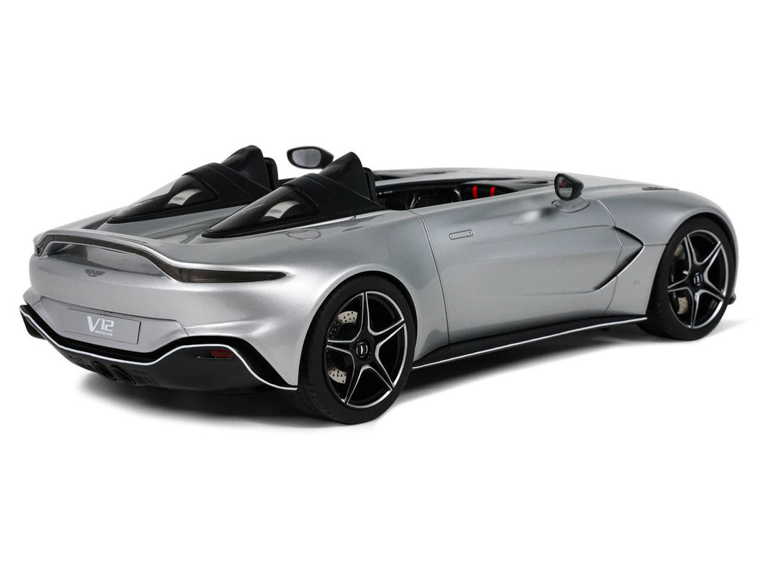 2020 Aston Martin V12 Speedster Silver Metallic 1/18 Model Car by GT Spirit-4