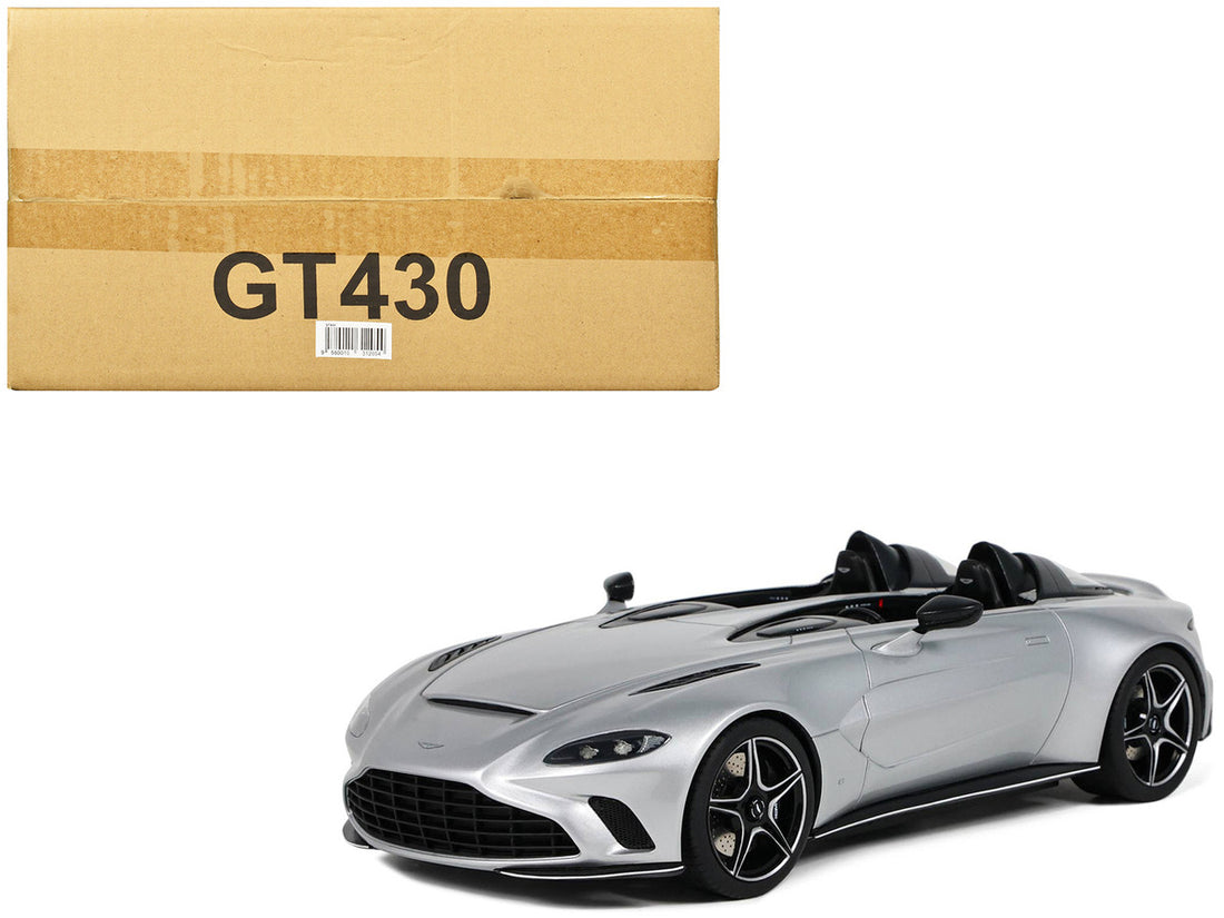 2020 Aston Martin V12 Speedster Silver Metallic 1/18 Model Car by GT Spirit-0