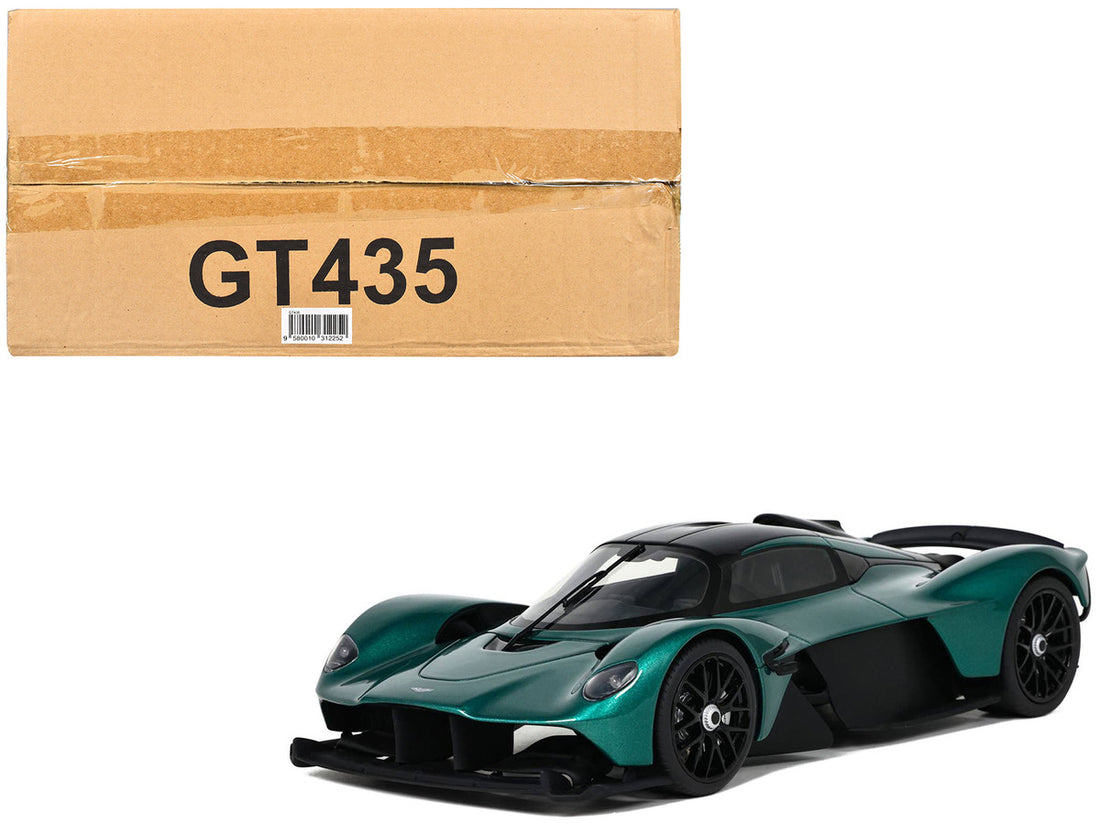 2021 Aston Martin Valkyrie British Racing Green with Black Top 1/18 Model Car by GT Spirit-4