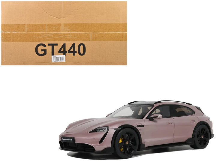 Porsche 2022 Taycan Turbo S Cross Turismo Pink Metallic 1/18 Model Car by GT Spirit