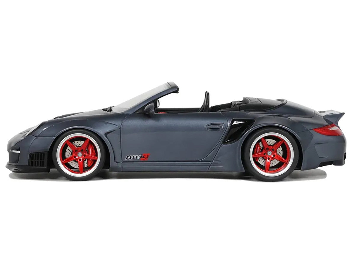 Porsche 911 LB-Works Alpha 9 Gray with Black Hood 1/18 Model Car by GT Spirit
