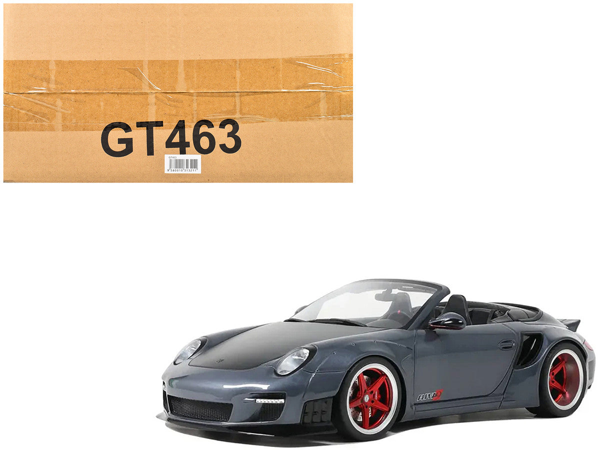 Porsche 911 LB-Works Alpha 9 Gray with Black Hood 1/18 Model Car by GT Spirit 5