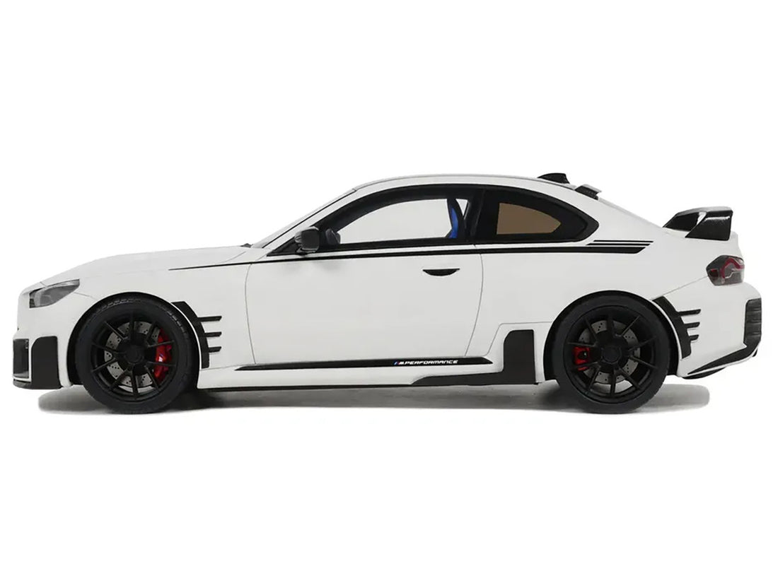 BMW M2 M White with Black Stripes 1/18 Model Car by GT Spirit-2