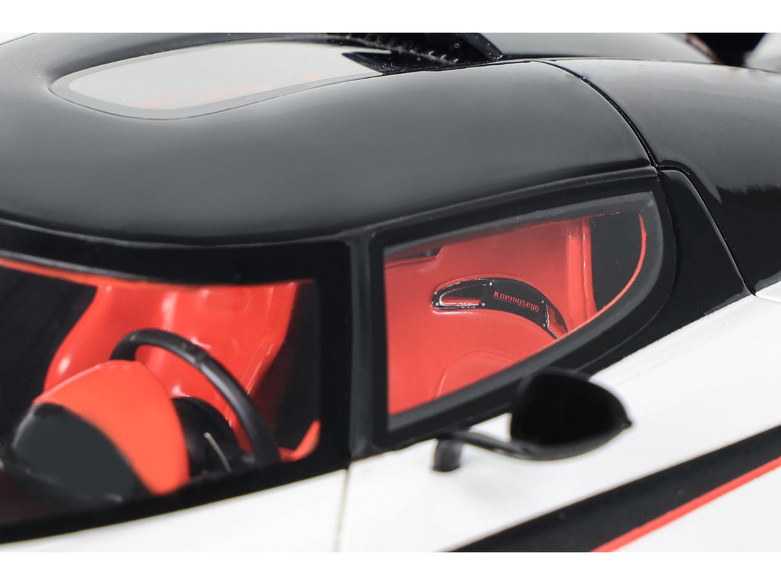 2015 Koenigsegg Agera RS White and Black with Red Interior 1/18 Model Car by GT Spirit-3