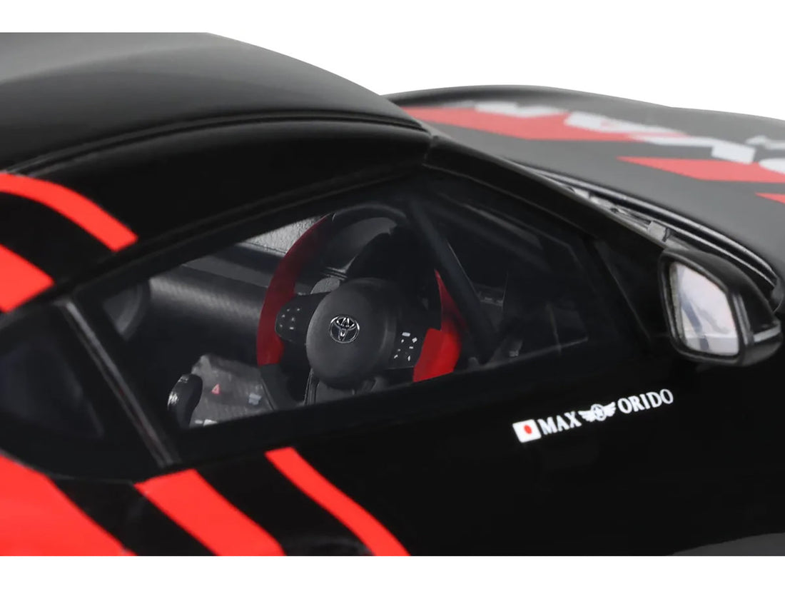 2020 Toyota Supra GR RHD (Right Hand Drive) "Advan" Black and Red 1/18 Model Car by GT Spirit-2