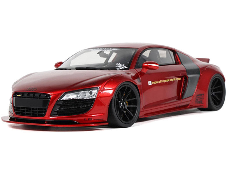 2022 Audi R8 "LB Works" Red Metallic 1/18 Model Car by GT Spirit-1