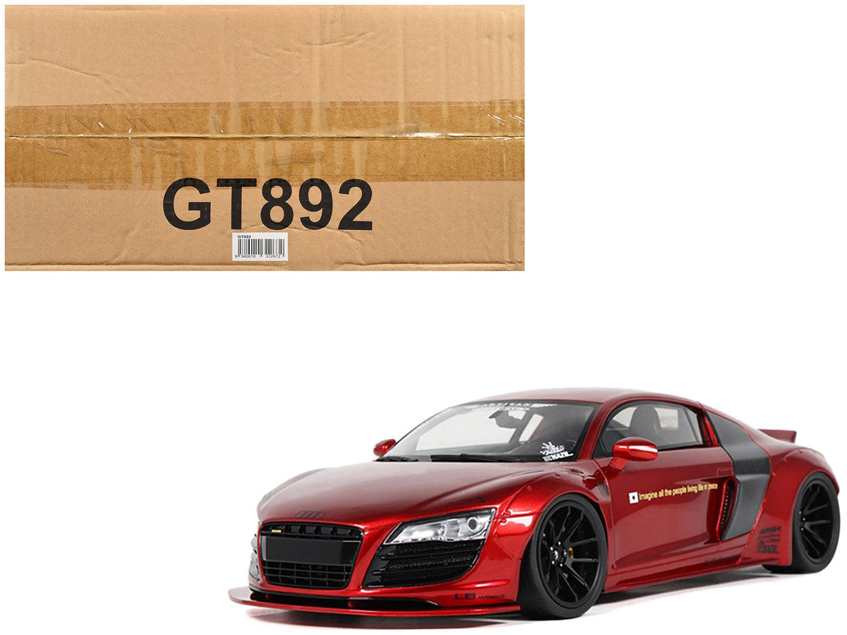 2022 Audi R8 "LB Works" Red Metallic 1/18 Model Car by GT Spirit-0