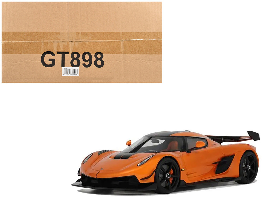 Koenigsegg Jesko Attack Orange Metallic with Black Stripes 1/18 Model Car by GT Spirit-4