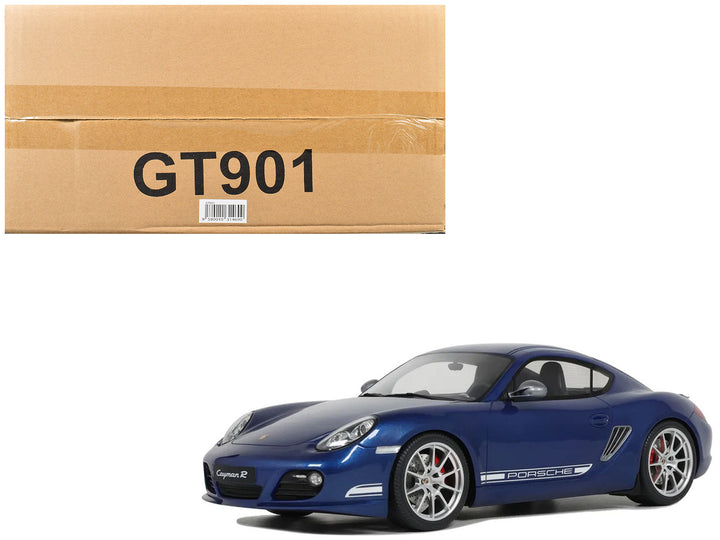 Porsche 2012 Cayman R Aqua Blue Metallic 1/18 Model Car by GT Spirit