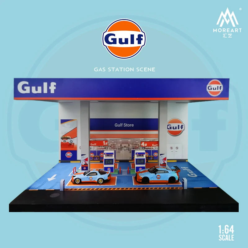 Gulf Gas Station 1:64 Scale Diorama by MoreArt