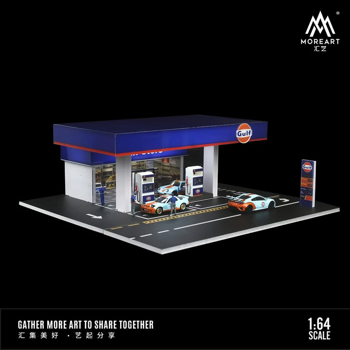 Gulf Gas Station 1:64 Scale Diorama by MoreArt Left Angle View 2