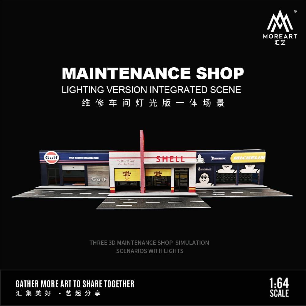 Gulf Maintenance Workshop Diorama 1:64 Scale by MoreArt MO941104 Multi Scene