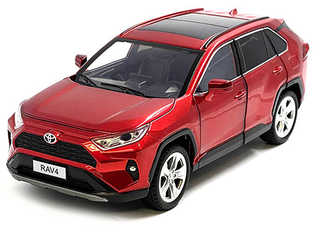 Toyota Rav4 Hybrid XLE Red Metallic with Sunroof 1/24 Diecast Model Car-1