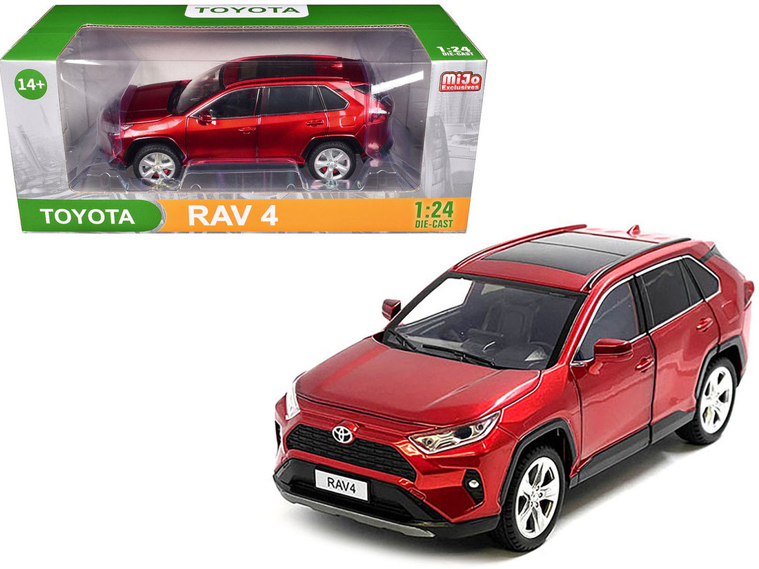 Toyota Rav4 Hybrid XLE Red Metallic with Sunroof 1/24 Diecast Model Car-0
