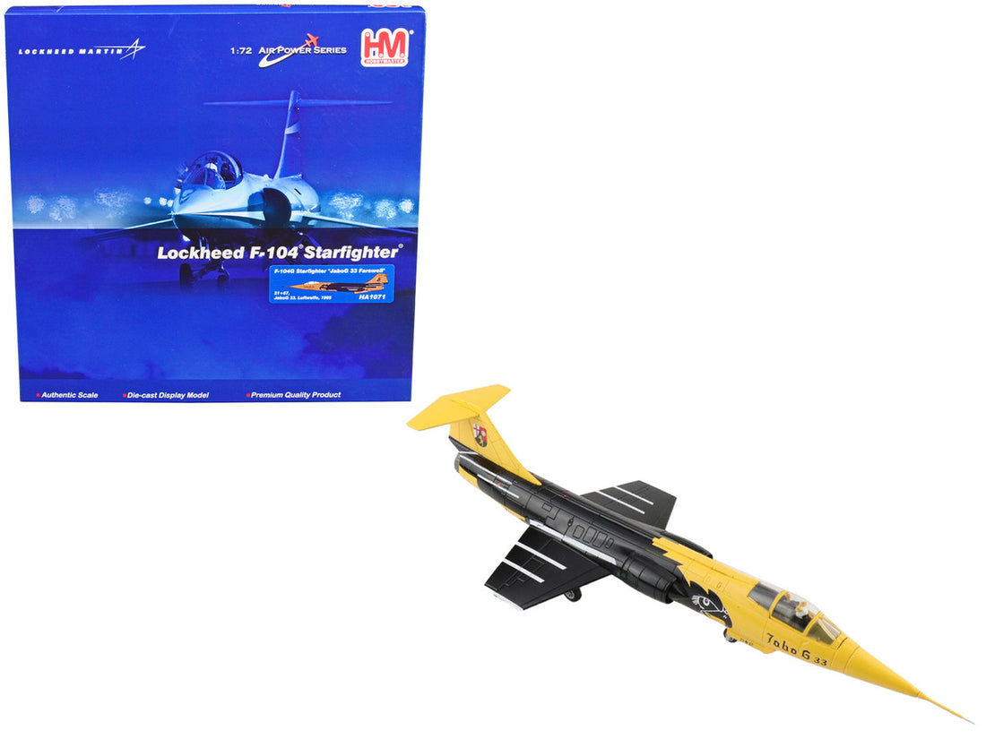 Lockheed F-104G Starfighter Fighter Aircraft "JaboG 33 Farewell" JaboG 33. Luftwaffe (1985) "Air Power Series" 1/72 Diecast Model by Hobby Master-0