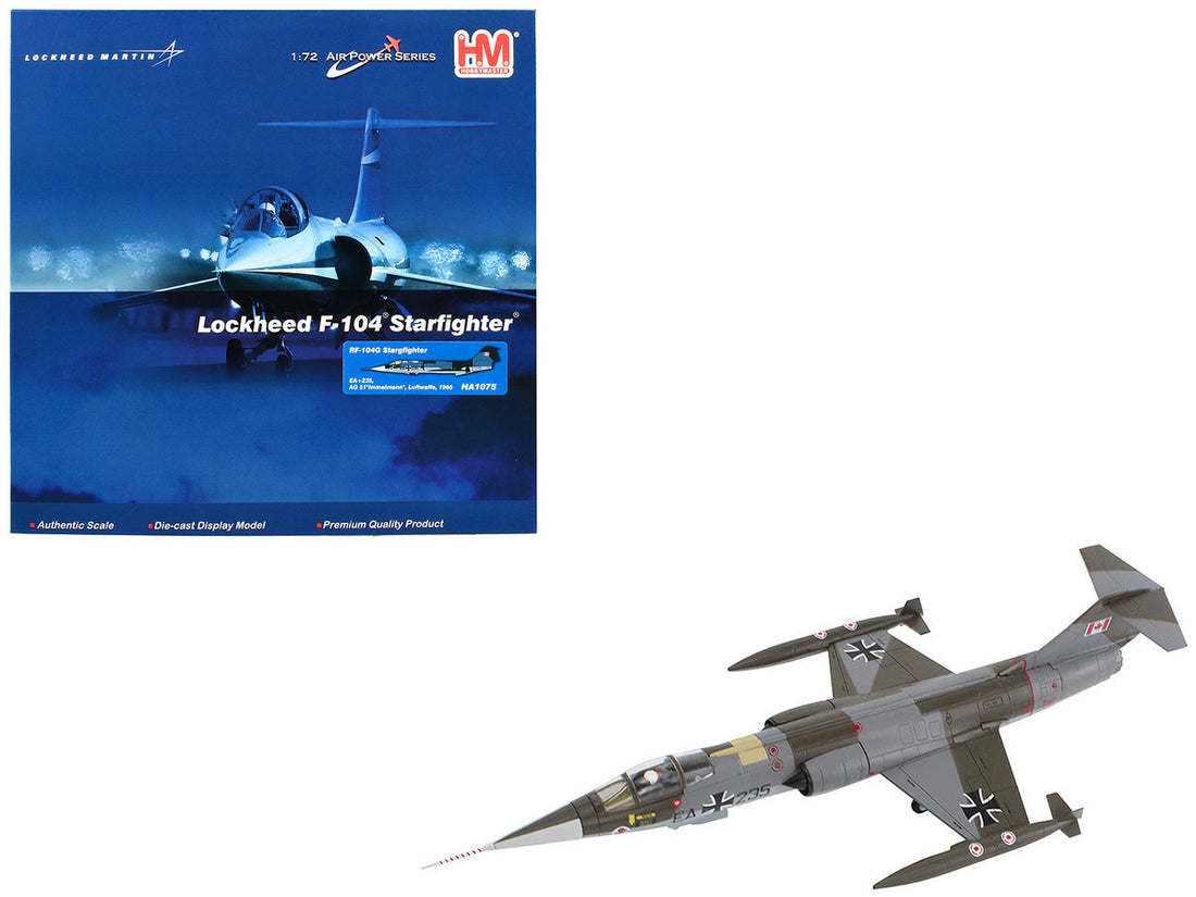 Lockheed RF-104G Starfighter Fighter Aircraft "AG 51 Immelmann" (1966) German Luftwaffe "Air Power Series" 1/72 Diecast Model by Hobby Master-0