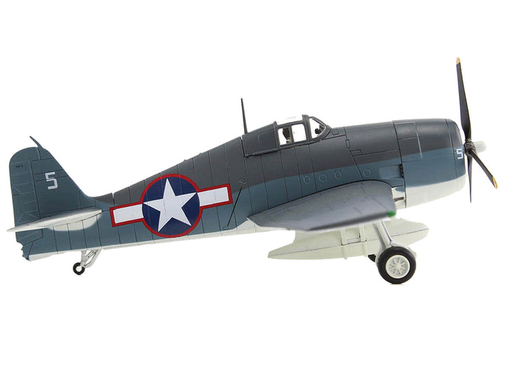 Grumman F6F-3 Hellcat Fighter Aircraft "Ruth-Less Lt. Oscar Chenoweth VF-38 Segi Point Airstrip New Georgia Island" (1943) United States Navy "Air Power Series" 1/72 Diecast Model by Hobby Master-1