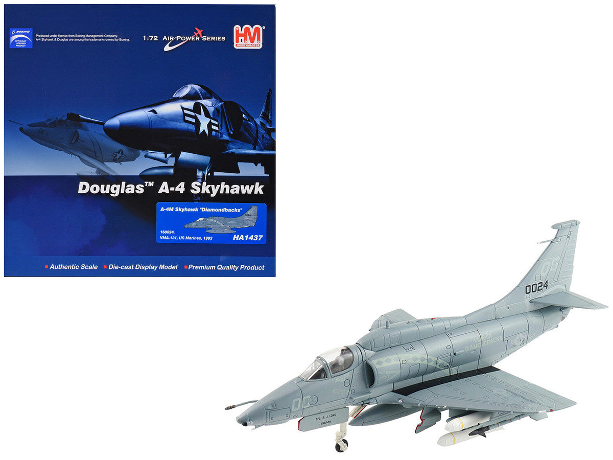 Douglas A-4M Skyhawk Aircraft "VMA-131 Diamondbacks" (1993) United States Marines "Air Power Series" 1/72 Diecast Model by Hobby Master-4