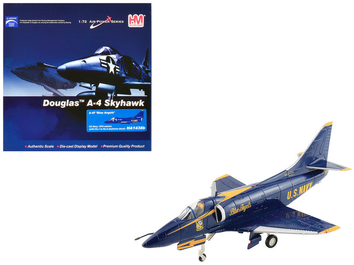 Douglas A-4F Skyhawk Aircraft "Blue Angels 1979 Season #1-6 Decals" United States Navy "Air Power Series" 1/72 Diecast Model by Hobby Master-0