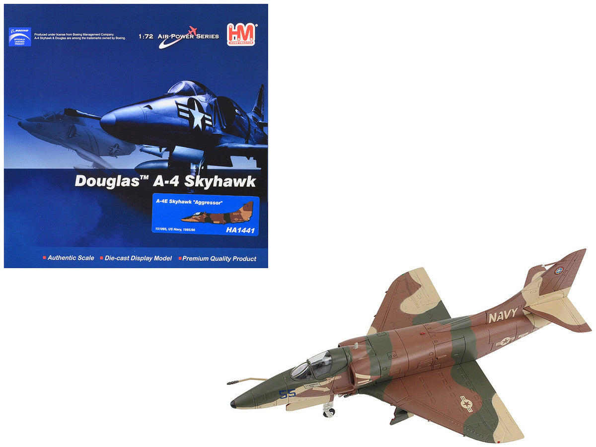Douglas A-4E Skyhawk Aircraft "Aggressor 151095" (1985/6) United States Navy "Air Power Series" 1/72 Diecast Model by Hobby Master-4