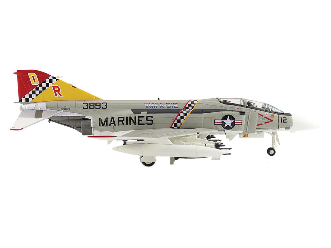 McDonnell Douglas F-4J Phantom II Fighter-Bomber Aircraft "153893 VMFA-312 Checkerboards" (1976) United States Marine Corps "Air Power Series" 1/72 Diecast Model by Hobby Master-1