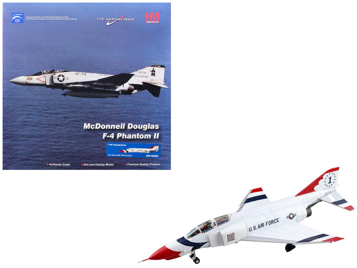Hobby Master McDonnell Douglas F-4E Phantom II USAF Thunderbirds No. 1 1:72 diecast model and box