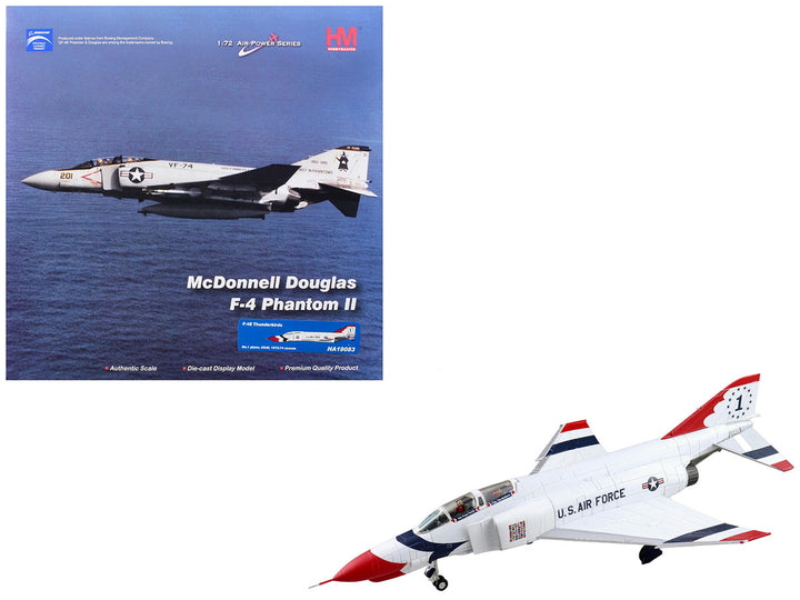 Hobby Master McDonnell Douglas F-4E Phantom II USAF Thunderbirds No. 1 1:72 diecast model and box