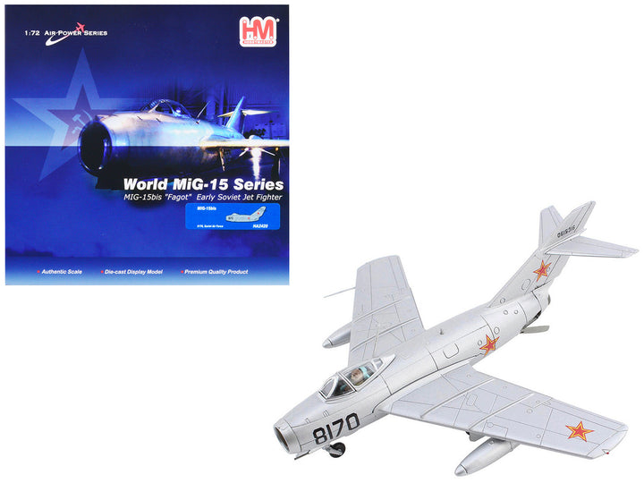 Mikoyan-Gurevich MiG-15Bis Fighter Aircraft "8170 Early Soviet Fighter" Soviet Air Force "Air Power Series" 1/72 Diecast Model by Hobby Master-0