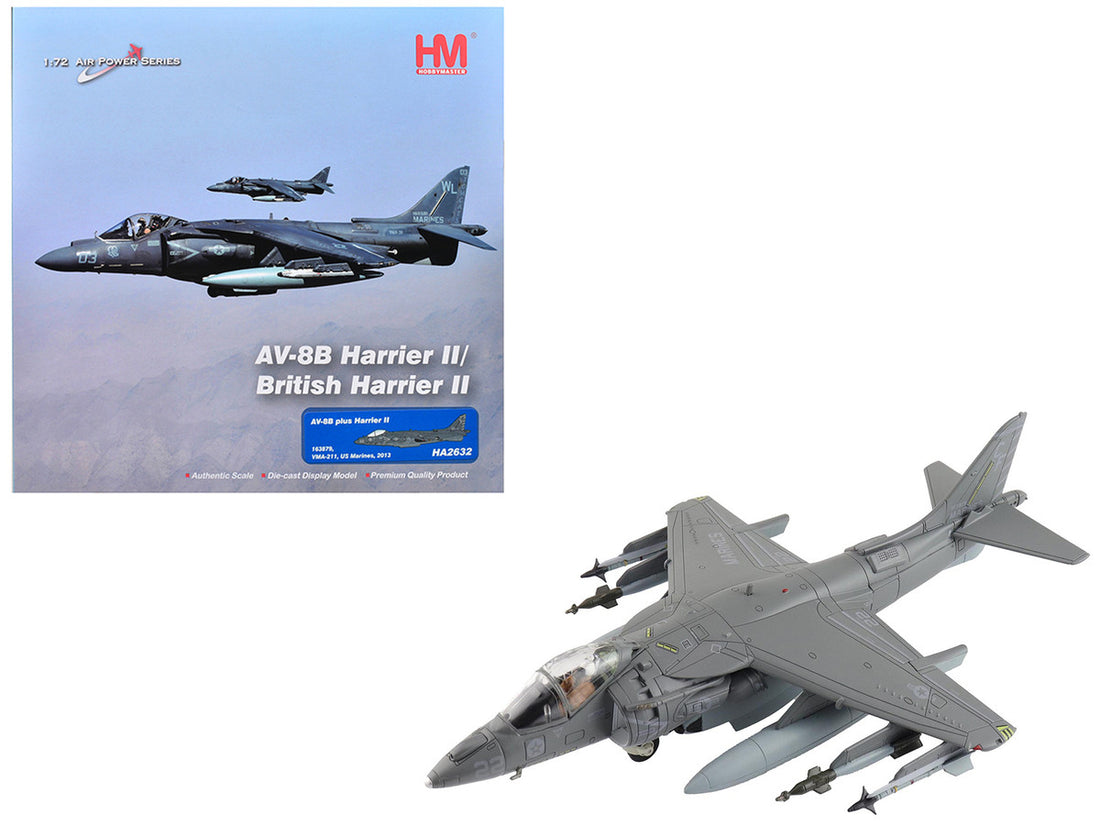 McDonnell Douglas AV-8B Plus Harrier II Aircraft "163879 VMA-211" (2013) United States Marine Corps "Air Power Series" 1/72 Diecast Model by Hobby Master-4
