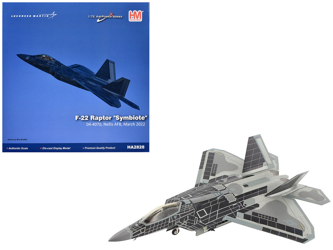 Lockheed F-22A Raptor Stealth Aircraft "Symbiote Nellis AFB NV" (2021) United States Air Force "Air Power Series" 1/72 Diecast Model by Hobby Master-0